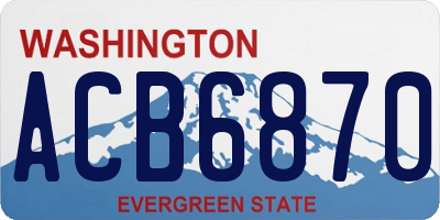 WA license plate ACB6870
