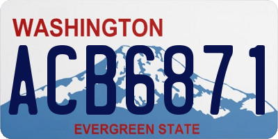 WA license plate ACB6871