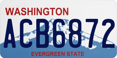 WA license plate ACB6872