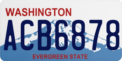 WA license plate ACB6878