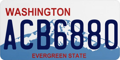 WA license plate ACB6880