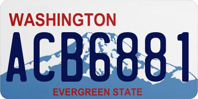 WA license plate ACB6881