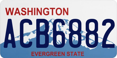 WA license plate ACB6882