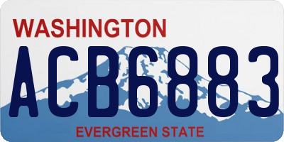 WA license plate ACB6883