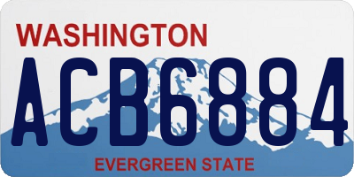 WA license plate ACB6884