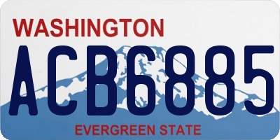 WA license plate ACB6885