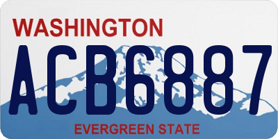 WA license plate ACB6887