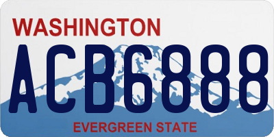 WA license plate ACB6888