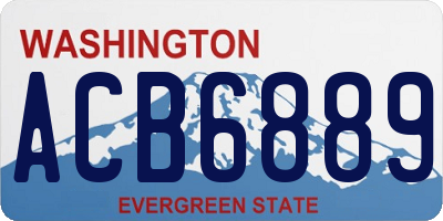 WA license plate ACB6889