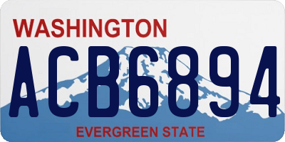 WA license plate ACB6894