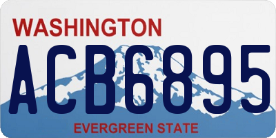 WA license plate ACB6895