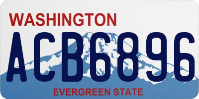 WA license plate ACB6896