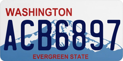 WA license plate ACB6897
