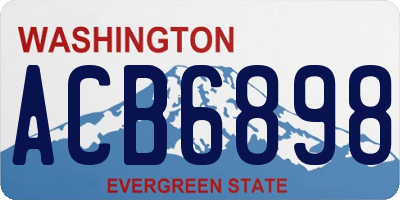 WA license plate ACB6898