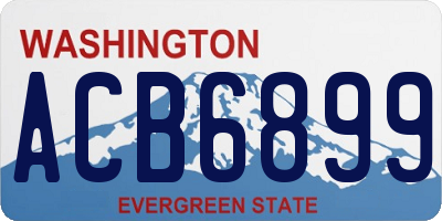 WA license plate ACB6899