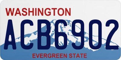 WA license plate ACB6902