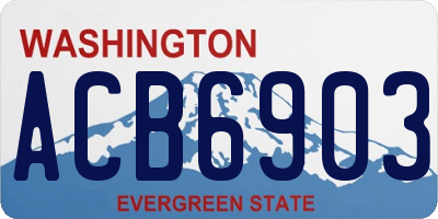 WA license plate ACB6903