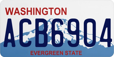 WA license plate ACB6904