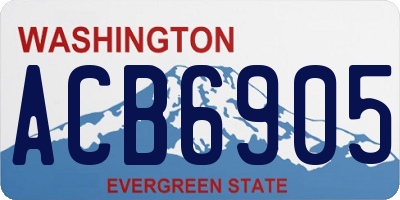 WA license plate ACB6905