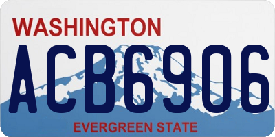 WA license plate ACB6906