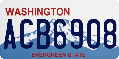 WA license plate ACB6908