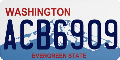 WA license plate ACB6909