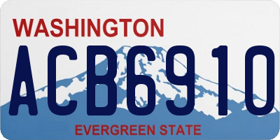 WA license plate ACB6910