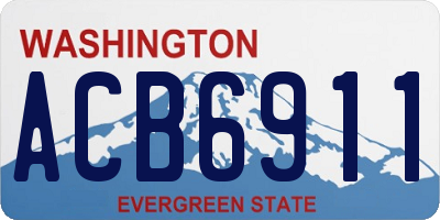 WA license plate ACB6911