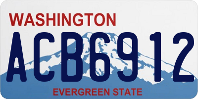 WA license plate ACB6912