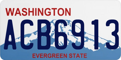 WA license plate ACB6913