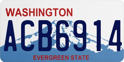 WA license plate ACB6914