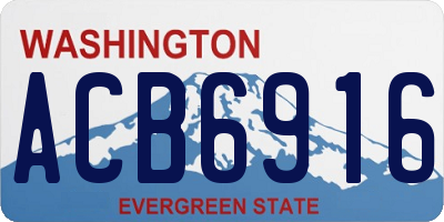 WA license plate ACB6916
