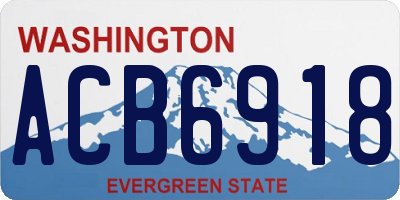 WA license plate ACB6918