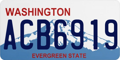 WA license plate ACB6919