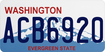 WA license plate ACB6920