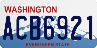 WA license plate ACB6921