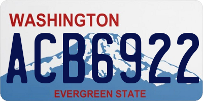 WA license plate ACB6922
