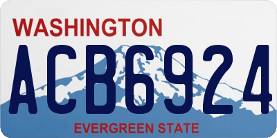 WA license plate ACB6924