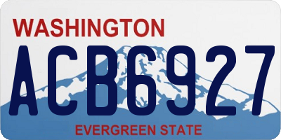 WA license plate ACB6927