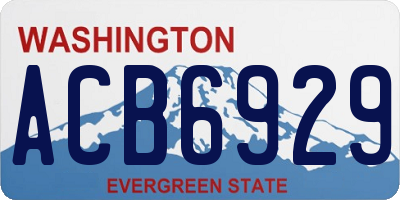 WA license plate ACB6929