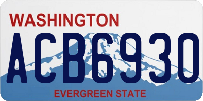 WA license plate ACB6930