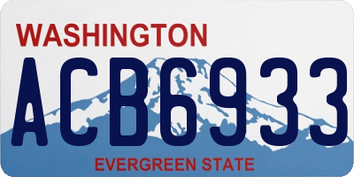 WA license plate ACB6933
