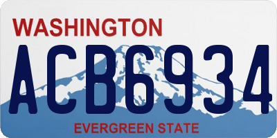 WA license plate ACB6934