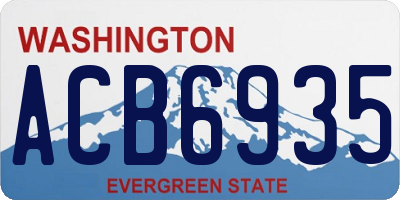 WA license plate ACB6935