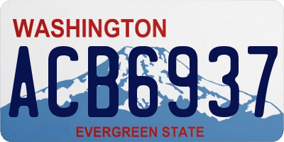 WA license plate ACB6937