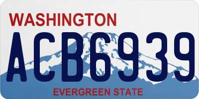 WA license plate ACB6939