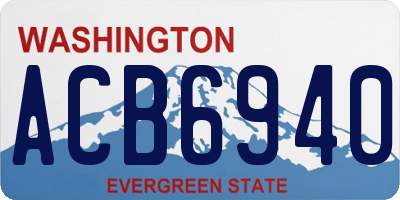 WA license plate ACB6940