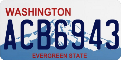 WA license plate ACB6943