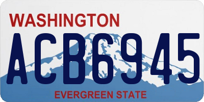 WA license plate ACB6945