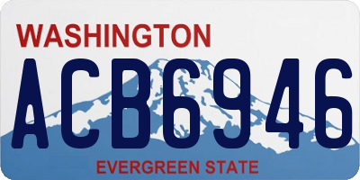 WA license plate ACB6946